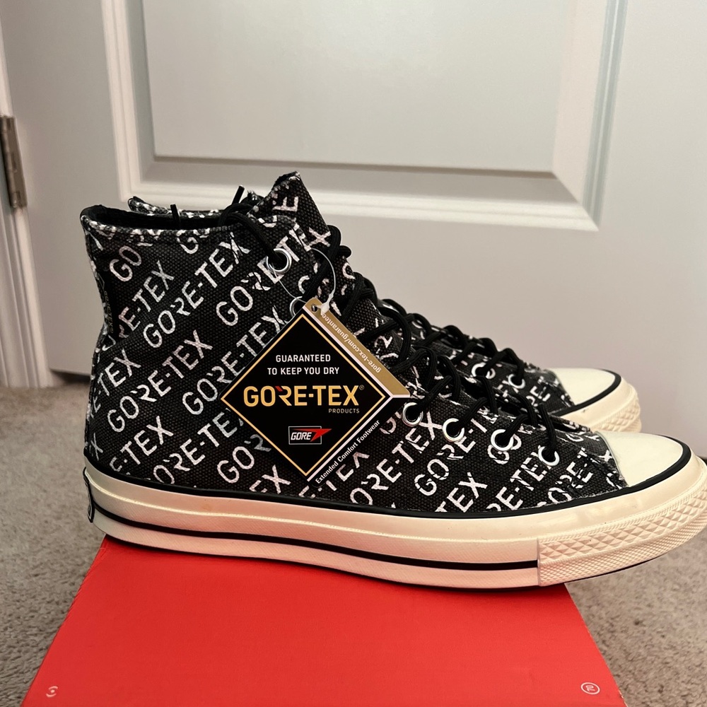 Converse Chuck 70 Hi Gore-Tex All Over Logo Skate Shoes GTX Print Black Mens 10